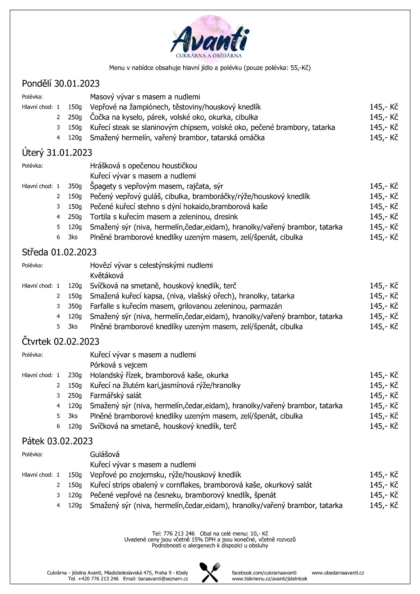 Menu 30.1.- 3.2.